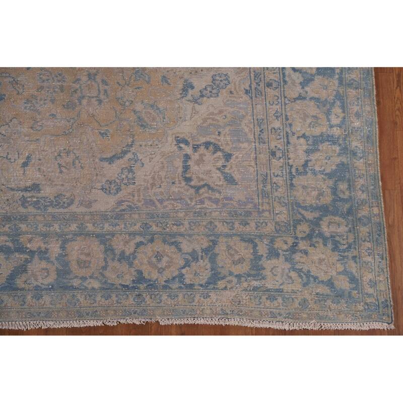 Distressed Najafabad Persian Antique Area Rug Hand-knotted Wool Carpet - 8'4" x 12'2"
