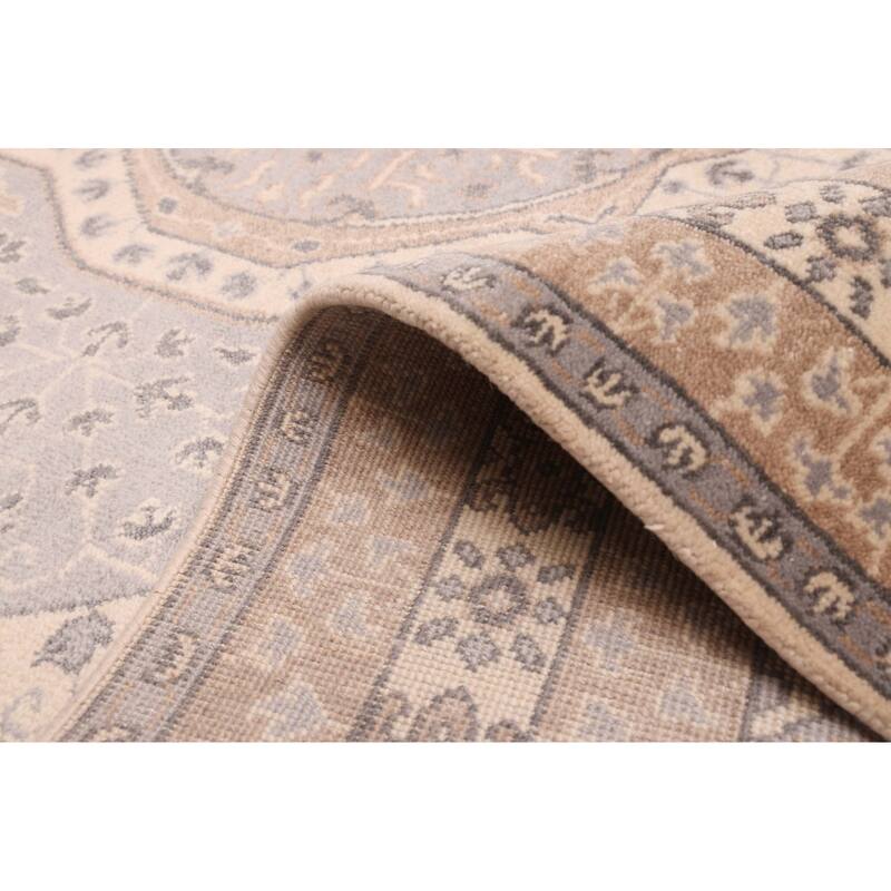 ECARPETGALLERY Hand-knotted Mamluk Grey Wool Rug - 6'0 x 8'11