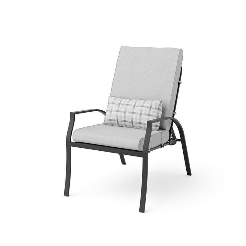 Leki Reclining Armchair Set of 6, Tie Back Cushions, 1 Pillow, Gray