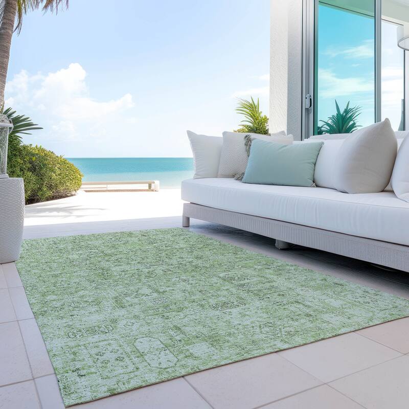 Machine Washable Indoor/ Outdoor Chantille Vintage Traditional Rug