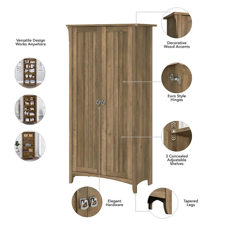 Salinas Tall Storage Cabinet with Doors by Bush Furniture