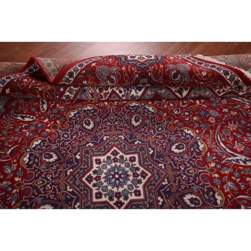Victorian Style Red Kashan Turkish Rug Machine Made Traditional Carpet - 9'9" x 13'0"