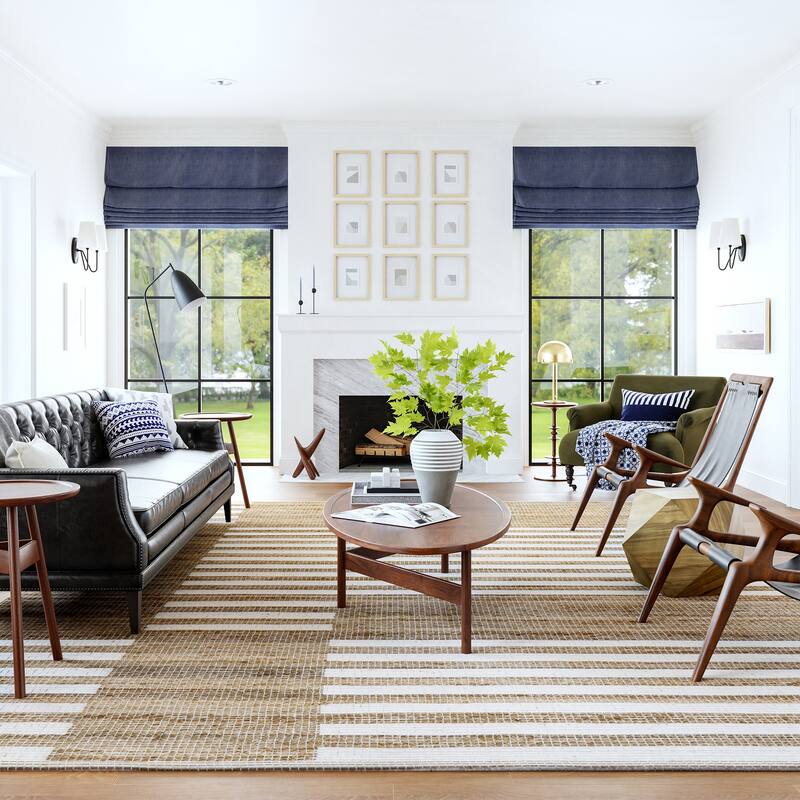 Oberlin Striped Jute Area Rug - 4' x 6' - Natural