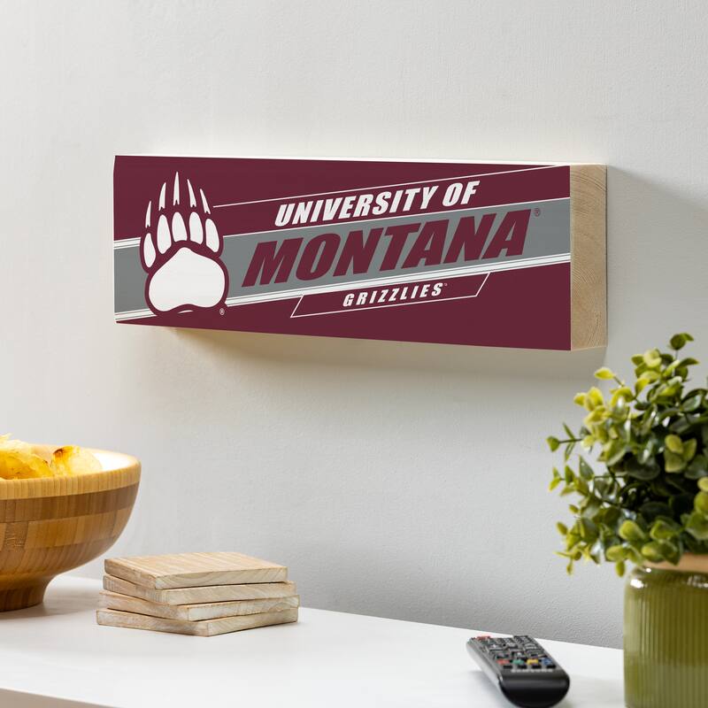 University of Montana Wooden Tabletop Mantel Shelf Sign