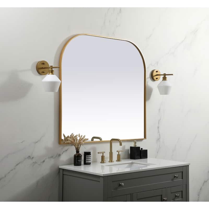 Indigo Home Metal Frame Arch Mirror 42x38 Inch