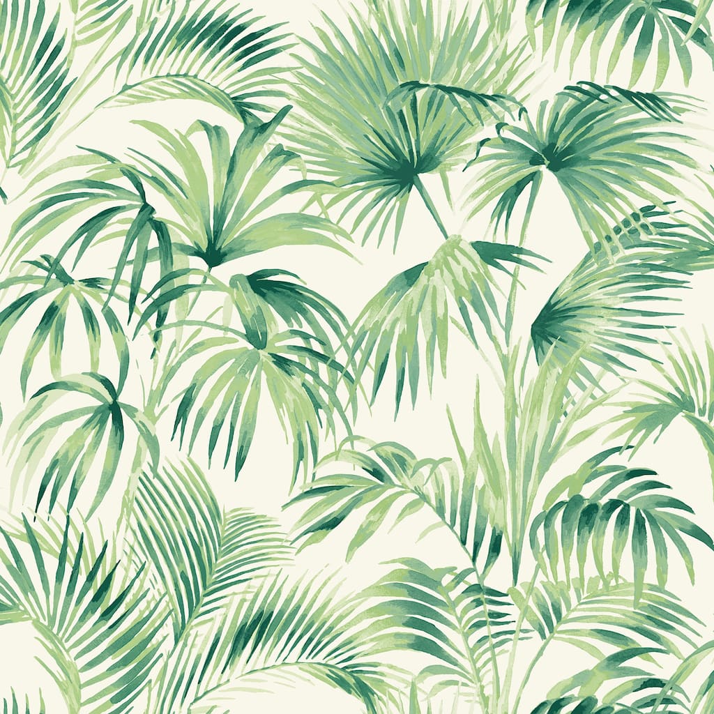 Chesapeake Manaus Green Palm Frond Wallpaper