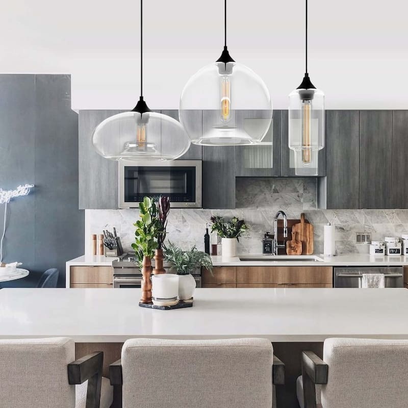 3 - Light Modern Cluster Pendant Chandelier with Clear Glass