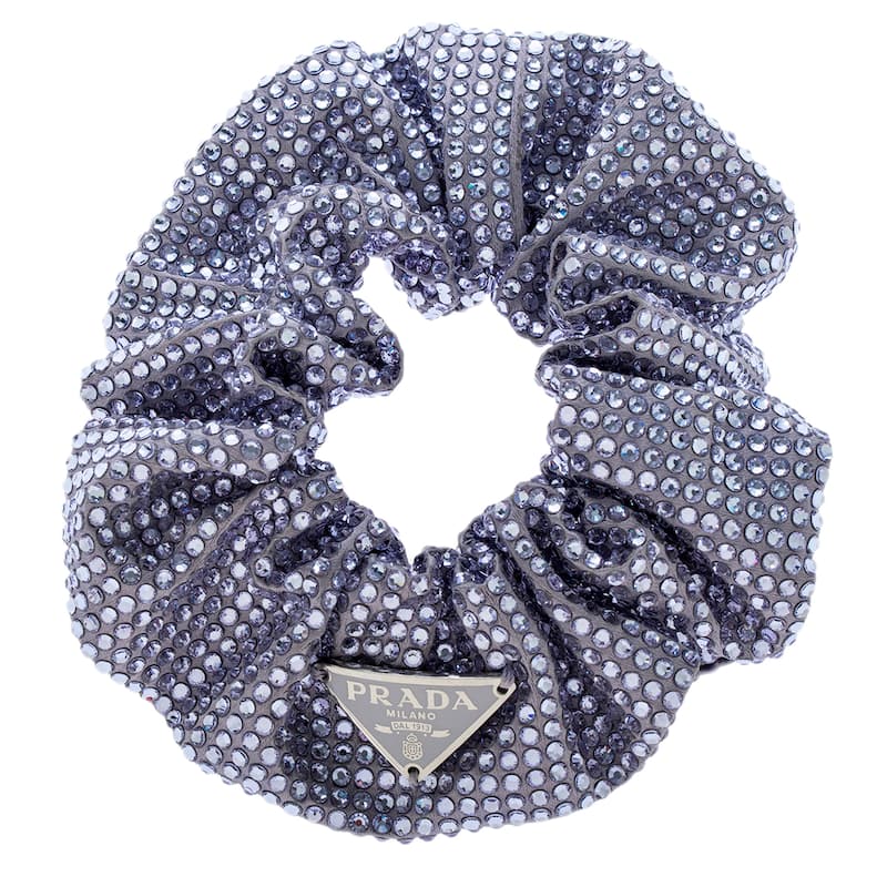 Prada Crystal Embellished Scrunchie - Lavender