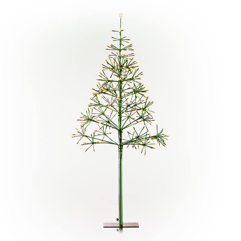 Alpine Corporation 53"H Indoor/Outdoor Artificial Christmas Tree with LED Lights
