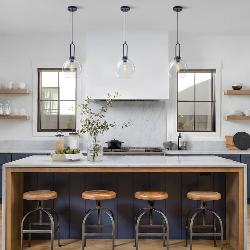 Starsky 1-Light Single Globe Clear Glass Pendant