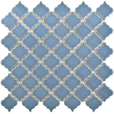 Merola Tile Hudson Tangier Light Blue 12.38" x 12.5" Porcelain Mosaic Tile
