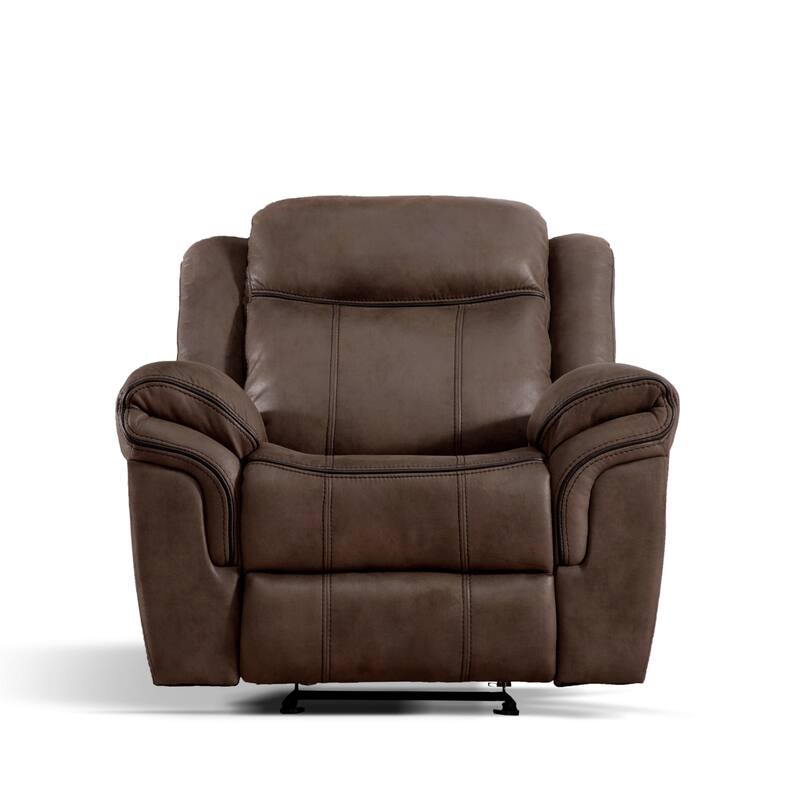 Verne 3-Piece Brown Manual Microsuede Manual Reclining Sofa Set