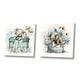 preview thumbnail 3 of 4, Designart "Baby Elephant In Crib With Flowers" Animals Canvas Set Of 2 - Traditional Wall Art Set Gray Wall Art 2 Pieces