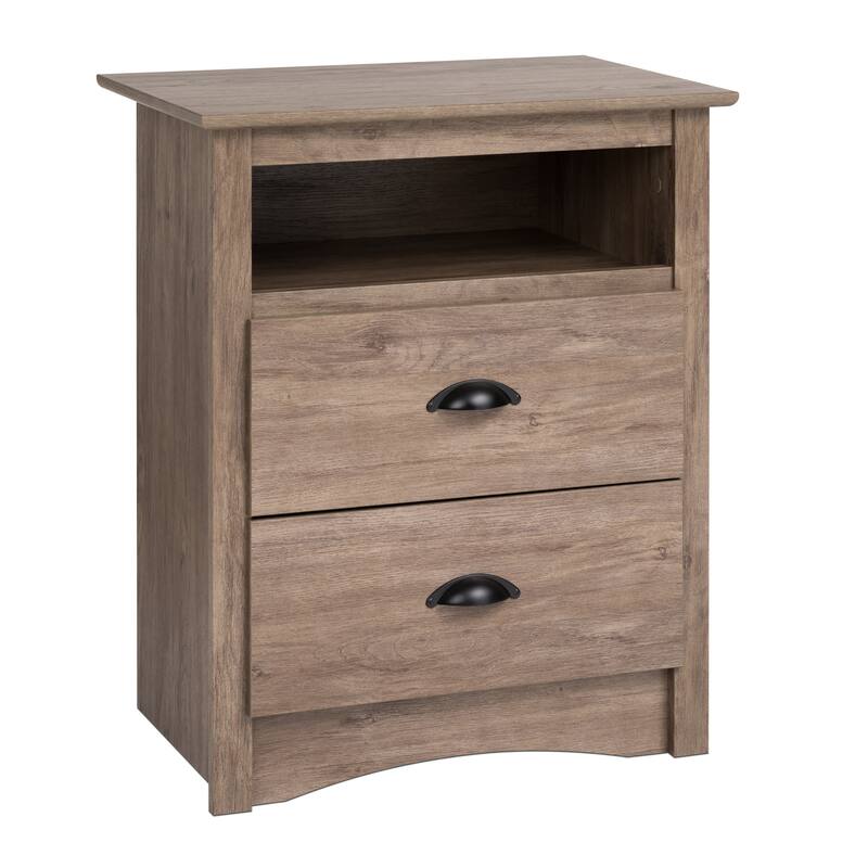 Porch & Den Church Driftwood Grey Tall 2-drawer Nightstand