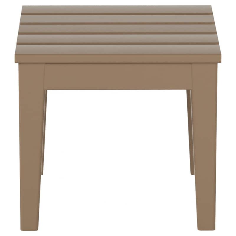Shoreside HDPE Eco-Friendly All Weather Square Modern 18" Side Table