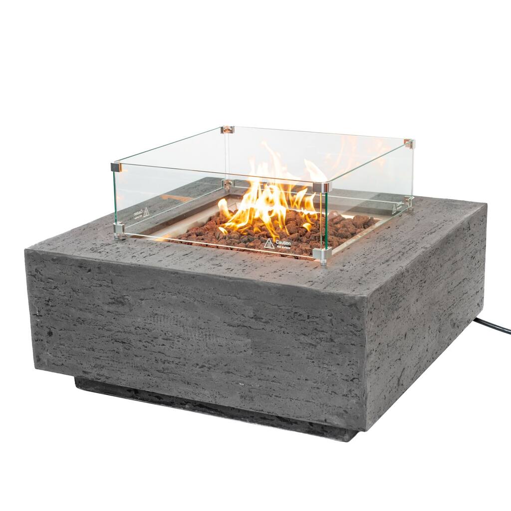 Albany 36" Square Gas Fire Pit Table