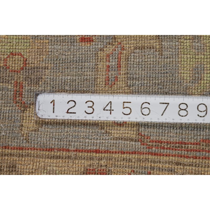 Hand Knotted Oriental 100% Wool Carpet Transitional All-Over Greys & Charcoal Oushak Area Rug - 11' 9'' X 8' 8''