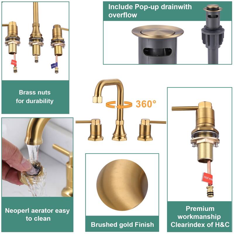 WOWOW Modern-Style Bathroom Faucet with Pop-Up Drain