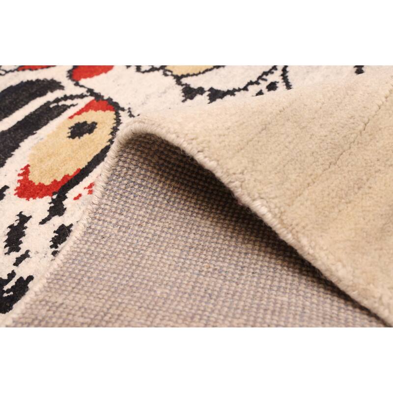 ECARPETGALLERY Hand-knotted Peshawar Ziegler Cream Wool Rug - 5'1 x 6'11