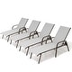 preview thumbnail 49 of 49, VredHom Outdoor Patio Adjustable Chaise Lounges Chairs with Arms (Set of 2/4 ) LightGrey - 4PC