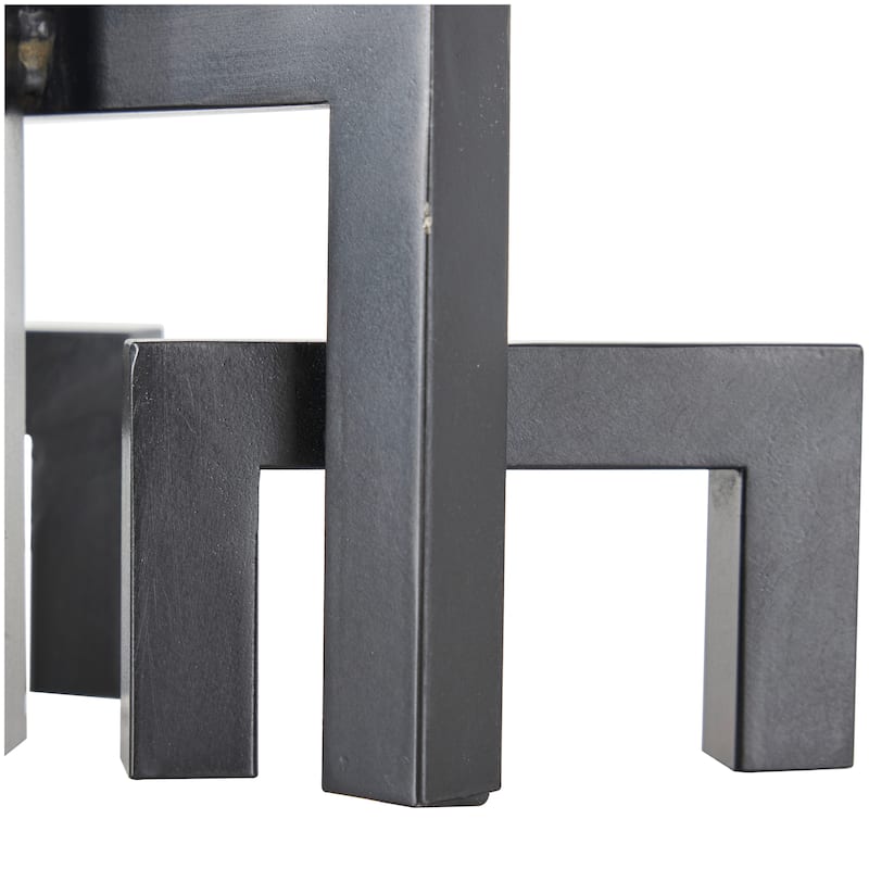 Gold or Black Metal Abstract Square Arched Geometric Sculpture