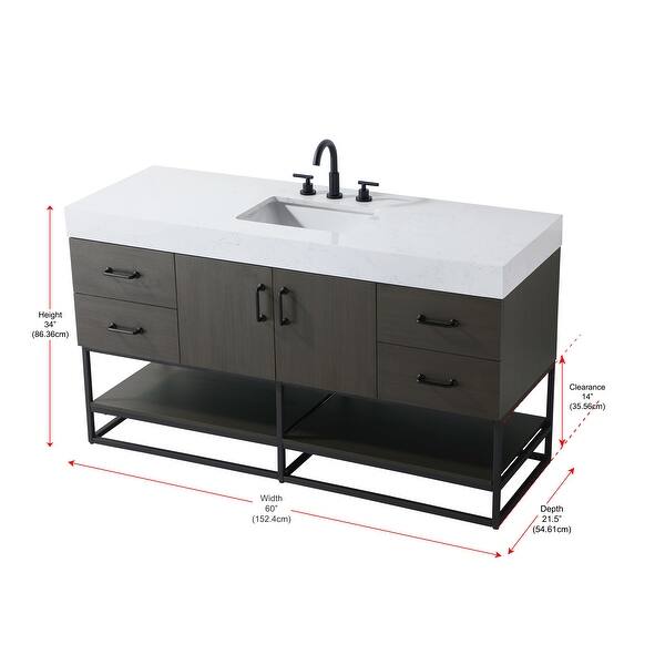 dimension image slide 11 of 12, Lennox 48 - 60 Inch Single Bathroom Vanity