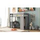 preview thumbnail 4 of 6, Gray Pine Wood Loft Bed with Wardrobes, 2-Drawer Desk, and Cabinet, Full-Length Guardrail