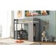 preview thumbnail 4 of 32, Wood Twin Size Loft Bed with Wardrobes, 2-Drawer Desk, and Open Cabinet for Maximum Storage, Grey