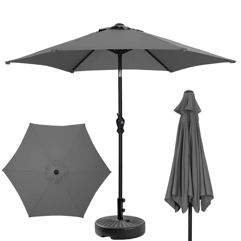 Ainfox 7.5ft Patio Umbrella with Base Outdoor Umbrella