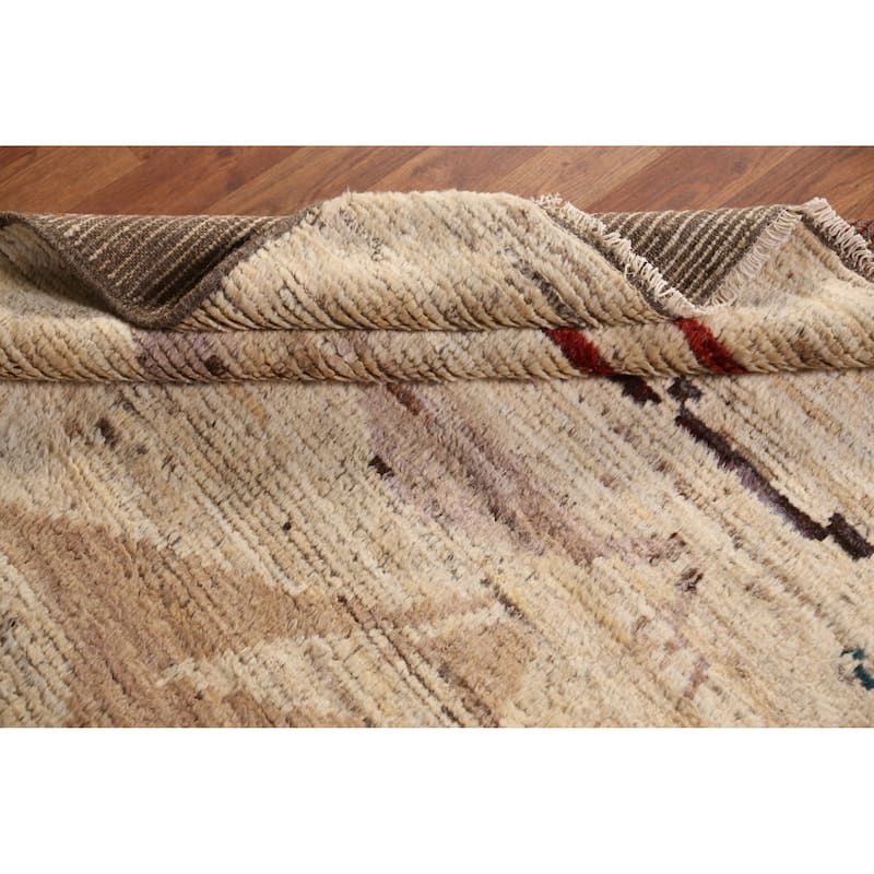 Moroccan Oriental Rug Hand-Knotted Wool Carpet - 4'0" x 5'10"