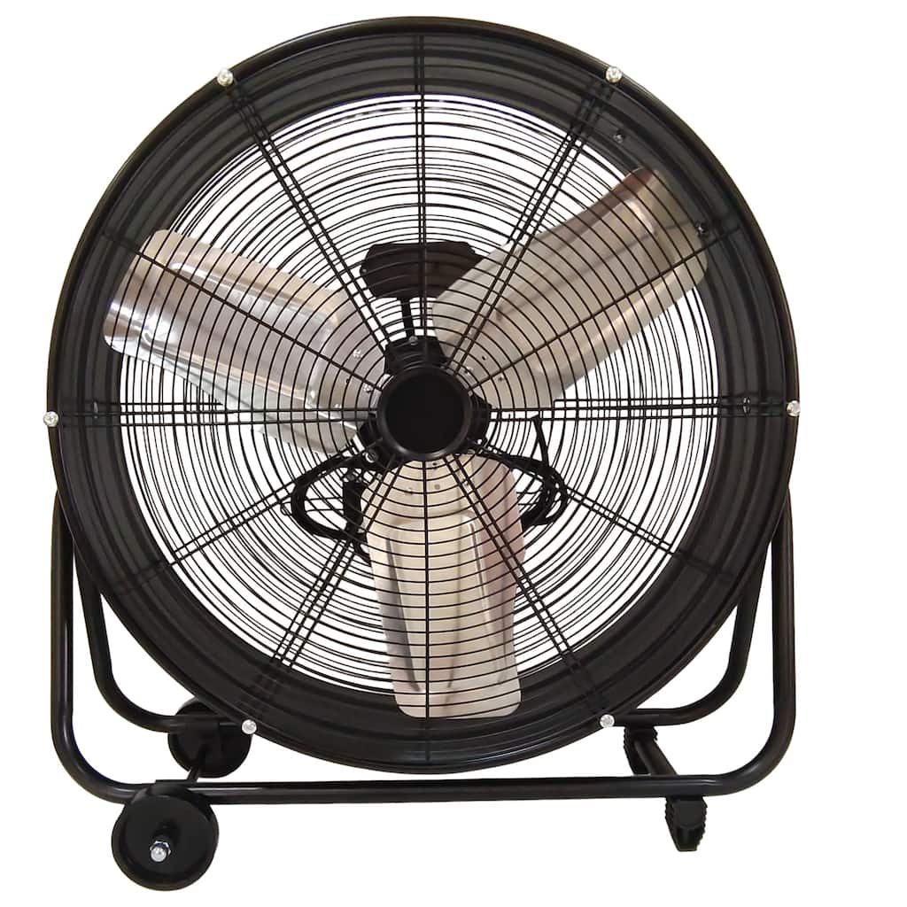 24 in Heavy Duty Metal Industrial Drum Fan, 24 inch High Velocity Shop Fan, Pure Copper Wiring Motor, 2 Speed Large Floor Fan