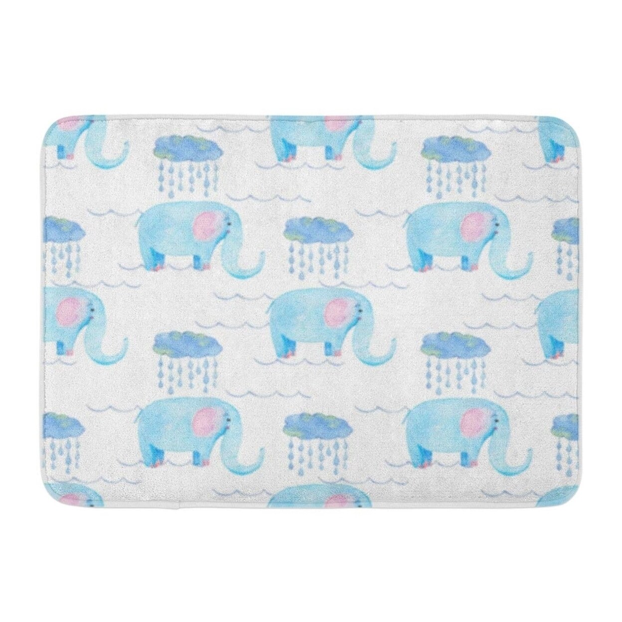 Cute Elephant Watercolor With Blue Cartoon Character Minimal Baby Children Girl Doormat Floor Rug Bath Mat 23 6x15 7 Multi Overstock 31774067 Cute elephant cartoon character color book vector. overstock com