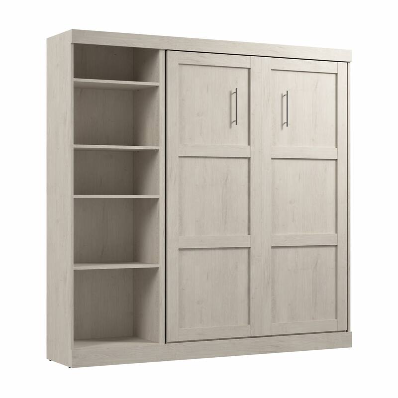 Pur Full Murphy Bed with Shelving Unit (84W) by Bestar