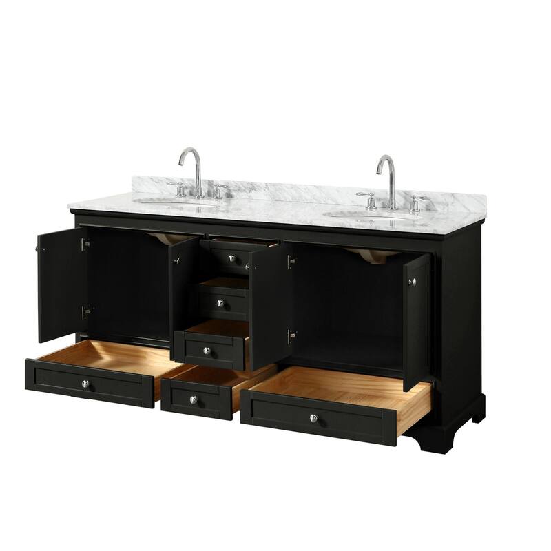 Wyndham Collection Deborah 72" Free Standing Double Vanity Set with