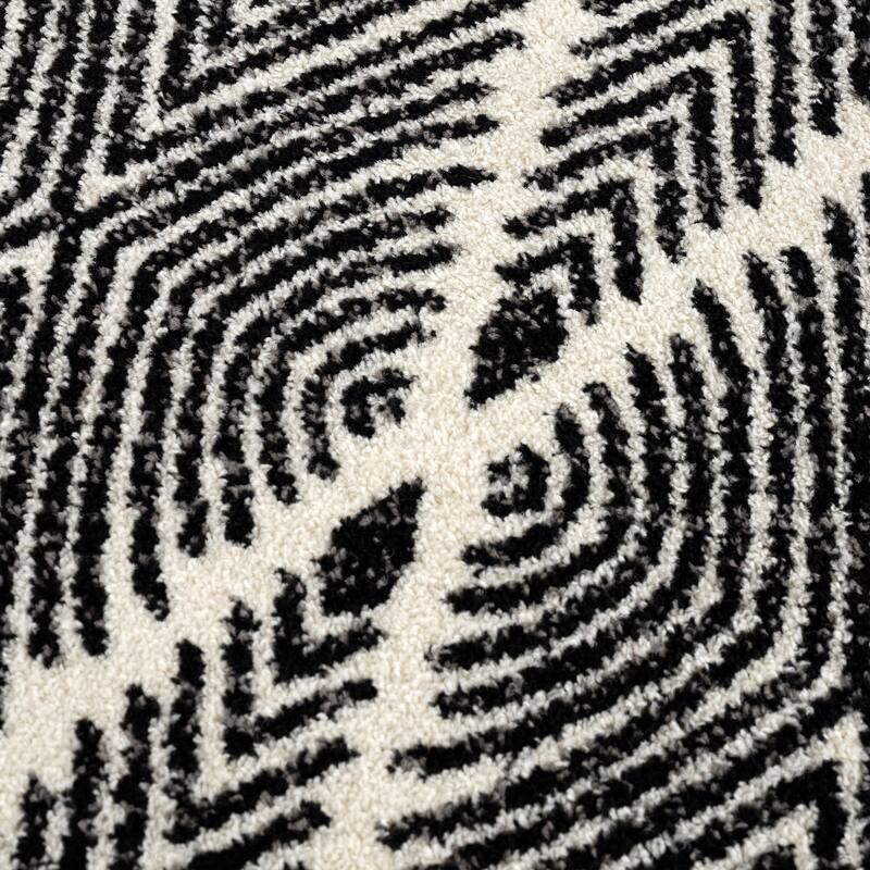 Abani Rugs Nordic NOR120A Black Diamond Pattern Area Rug