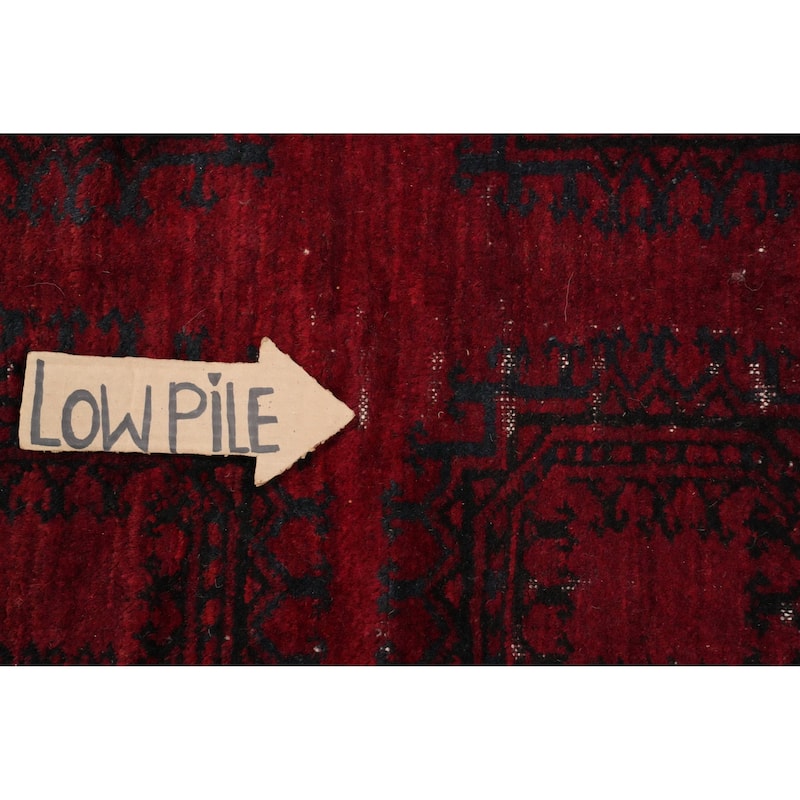 Hand Knotted Oriental 100% Wool Carpet Traditional Geometric Red Balouch Area Rug - 11' 3'' X 8' 8''
