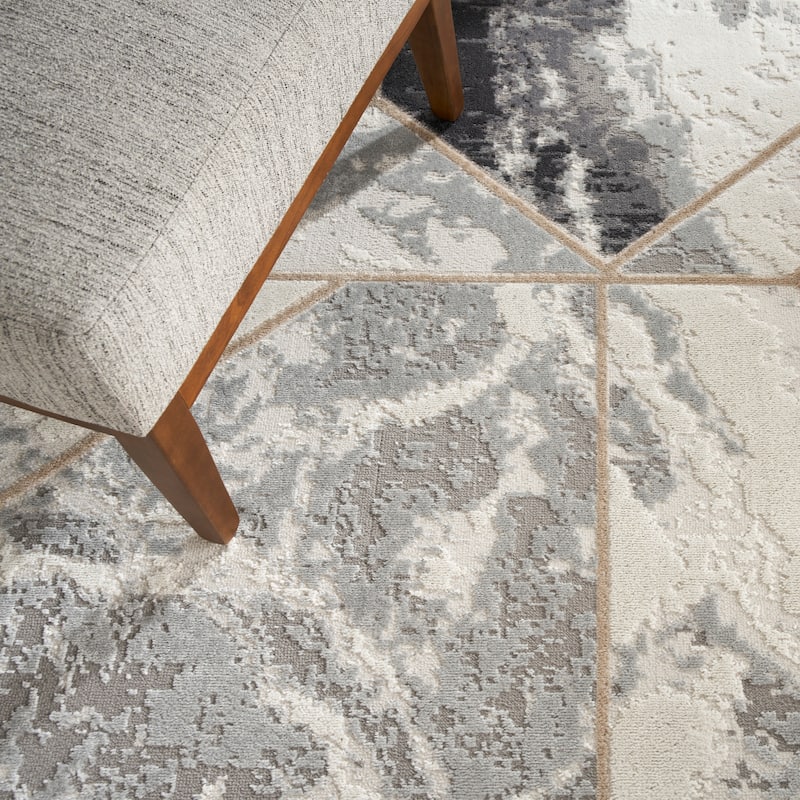 Nourison Elation Contemporary Abstract Marble Glam Area Rug