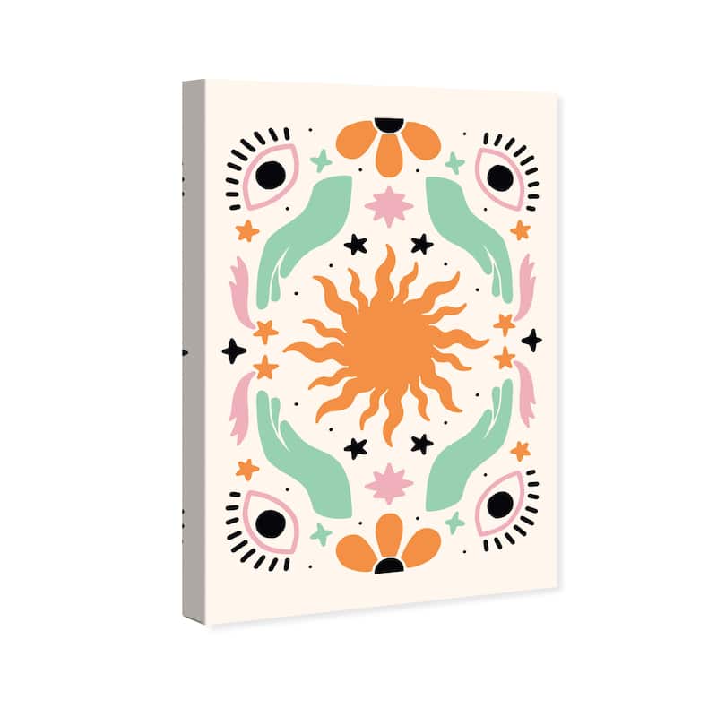 Wynwood Studio Canvas Abstract Mistica Decorative Orange and Mint Green Modern & Contemporary Wall Art Canvas Print