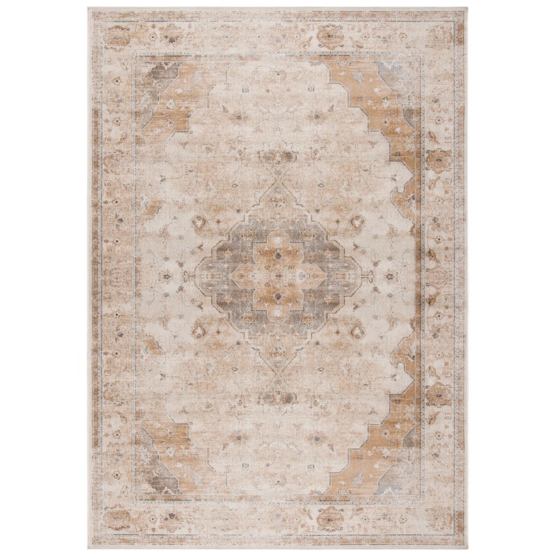 SAFAVIEH Atlas Isidra Vintage Oriental Viscose Rug - 3'3" x 5'3" - Ivory/Beige