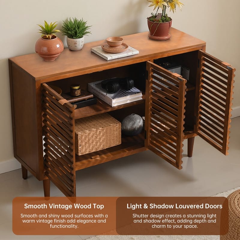 3-Door Storage Cabinet With Adjustable Shelves