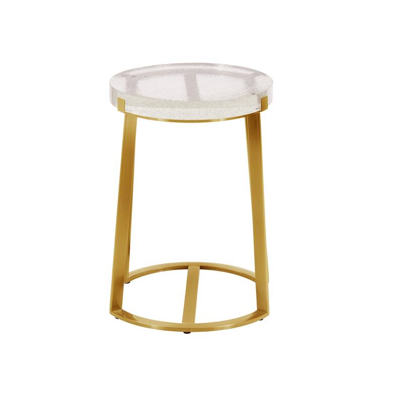 Vardo Stainless Steel Cast Glass Top Table by iNSPIRE Q Modern