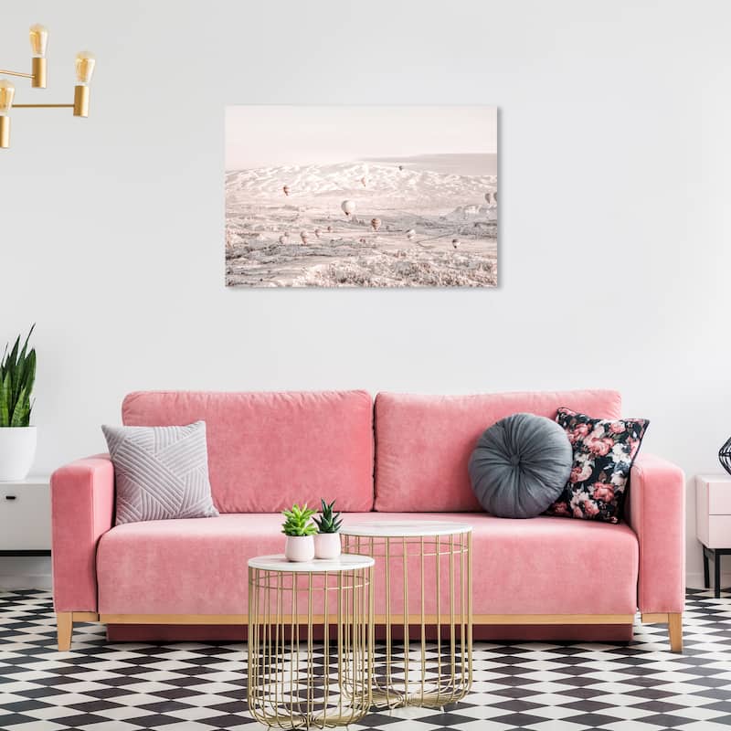 Wynwood Studio Canvas Transportation Balloons Winter Tones White and Light Gray Modern & Contemporary Wall Art Canvas Print - 24 x 36
