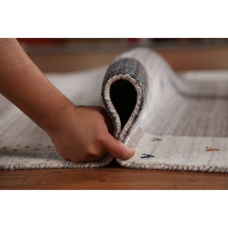 Bege Tribal Gabbeh Indian Area Rug Handmade Wool Carpet - 5'3" x 7'7"