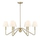 preview thumbnail 1 of 6, Kennedy 29.75" Wide 6-Light Chandelier Brushed Champagne Bronze with Ivory Linen
