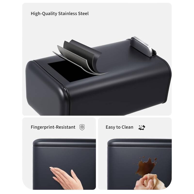 5.2 Gal Fingerprint-Proof Step Rubbish Bin, Trash Can for Bathroom, Kitchen