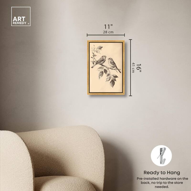 Pair of Finches II Canvas by Art Remedy