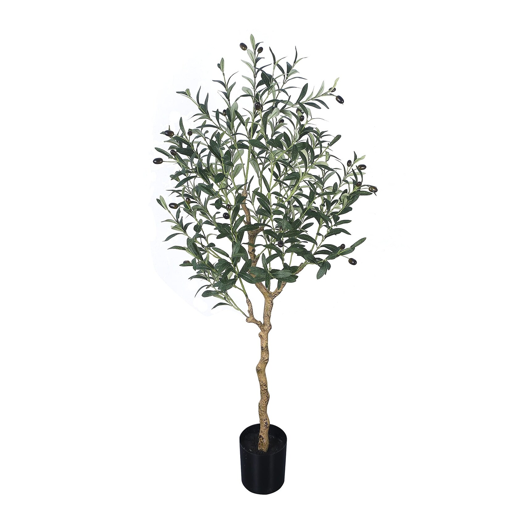 Artificial Olive Tree Tall Fake Potted Olive Silk Tree with Planter Large Faux Olive Branches