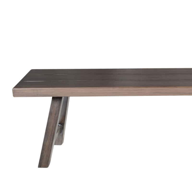 Mersin Patio Backless Bench, Light Gray
