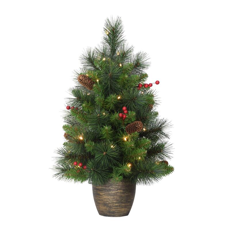 Puleo International Pre-Lit 2' Table Top Artificial Christmas Tree