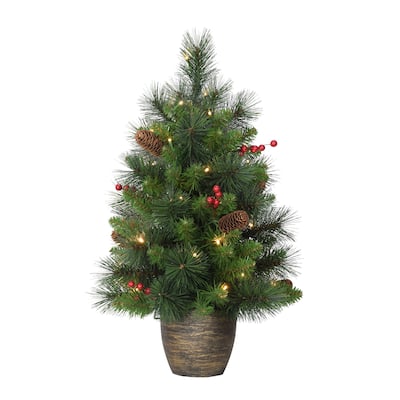 Puleo International Pre-Lit 2' Table Top Artificial Christmas Tree